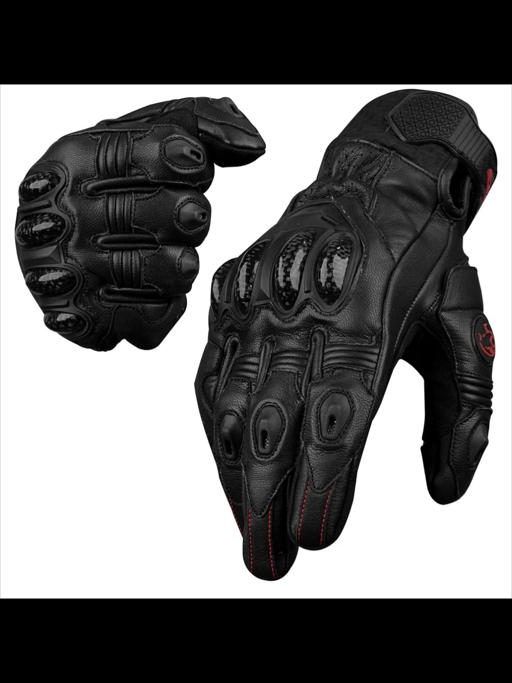 Men's J.A.G. Black Leather Motorcycle Gloves Medium NEW